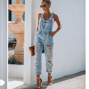 Vici Distressed Overalls